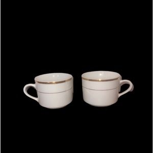 6 American Atelier Royal Gold Porcelain China Mugs Vintage